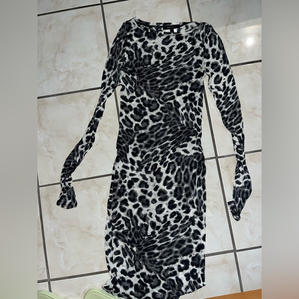 Animal print midi dress